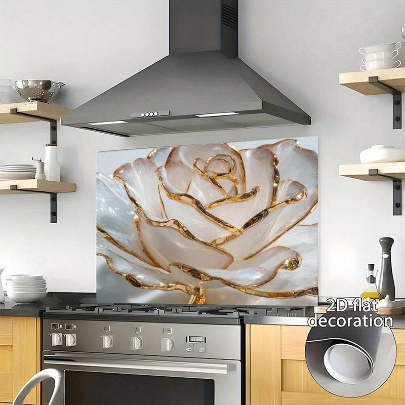 Interior Design Kitchen Modern - Stiker Dinding Dapur Mewah Motif Mawar