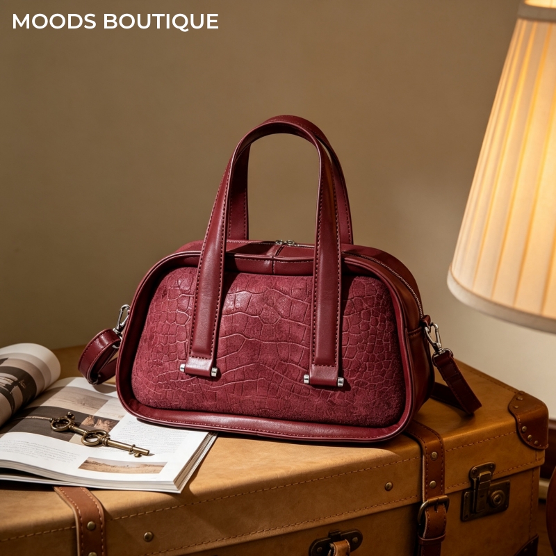 Interior Design Texture - Tas Tangan Mini Boston Bertekstur Kulit